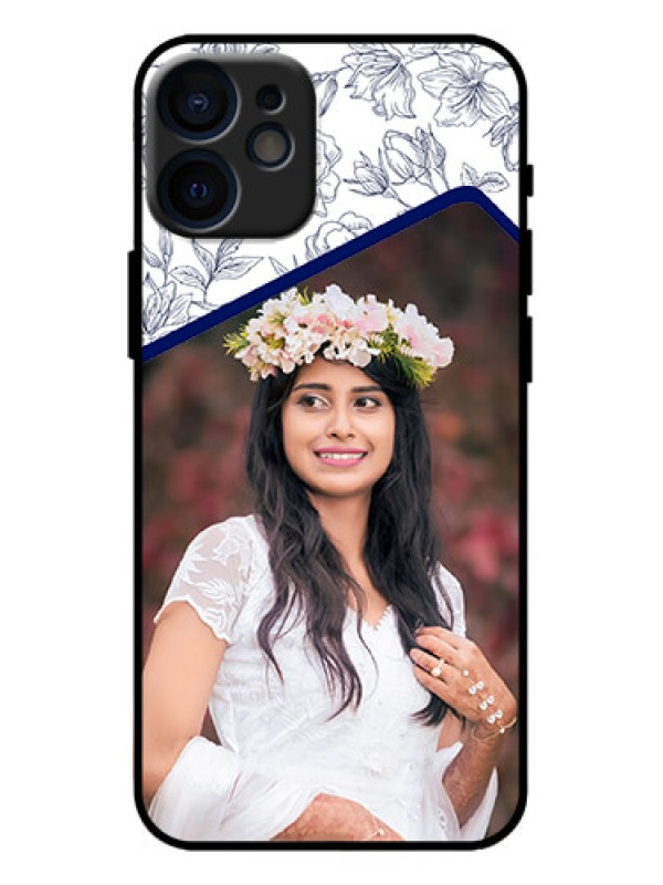 Custom iPhone 12 Mini Custom Metal Phone Case - Classy Floral Design