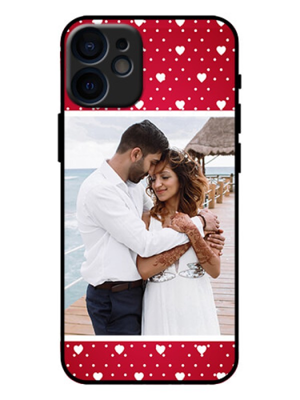 Custom iPhone 12 Mini Custom Metal Phone Case - Hearts Mobile Case Design