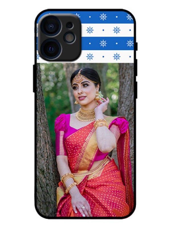 Custom iPhone 12 Mini Custom Metal Phone Case - Snow Pattern Design