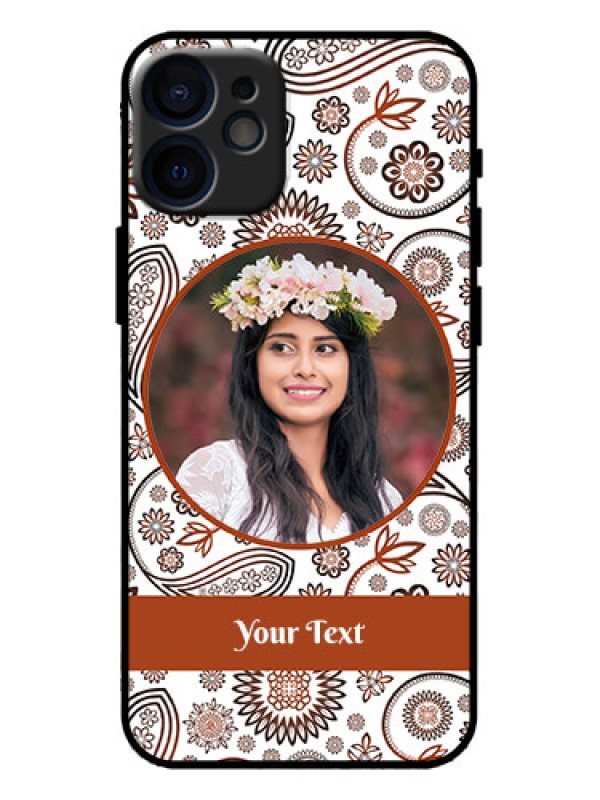 Custom iPhone 12 Mini Custom Metal Phone Case - Abstract Flower Design
