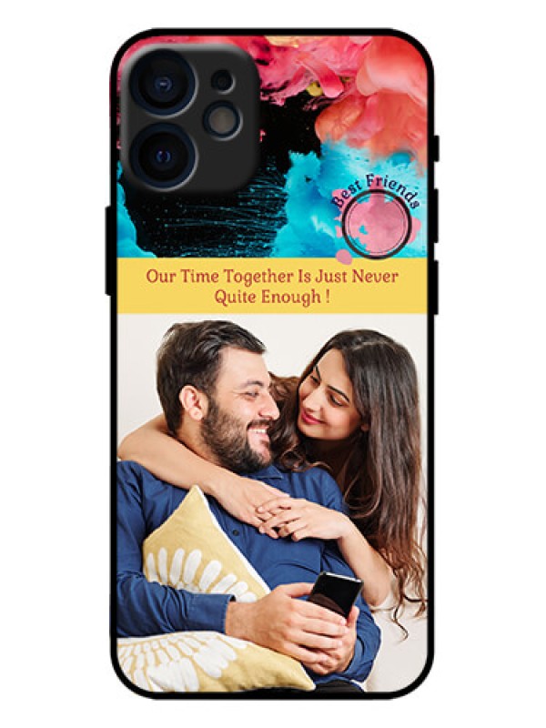 Custom iPhone 12 Mini Custom Metal Phone Case - Quote With Acrylic Painting Design