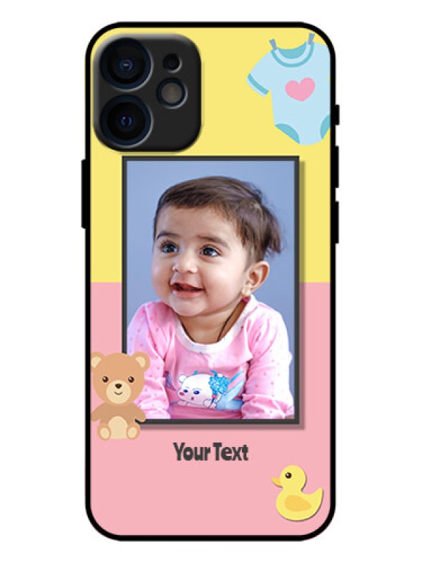 Custom iPhone 12 Mini Custom Metal Phone Case - Kids 2 Color Design
