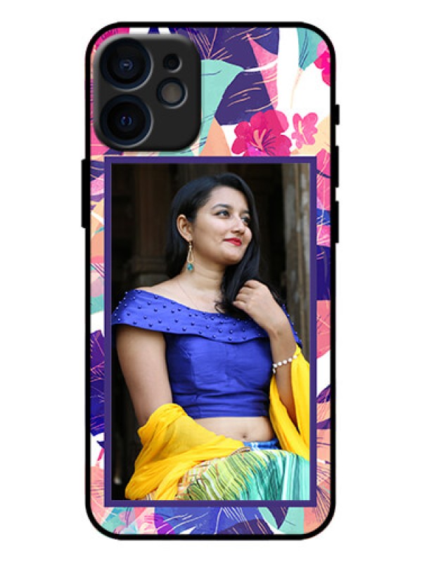 Custom iPhone 12 Mini Custom Metal Phone Case - Abstract Floral Design