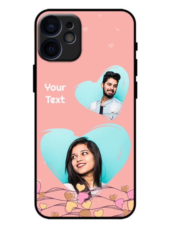 Custom iPhone 12 Mini Custom Metal Phone Case - Love Doodle Design