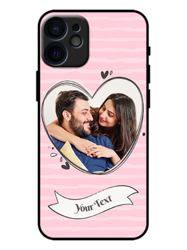 Custom iPhone 12 Mini Custom Metal Phone Case - Vintage Heart Design