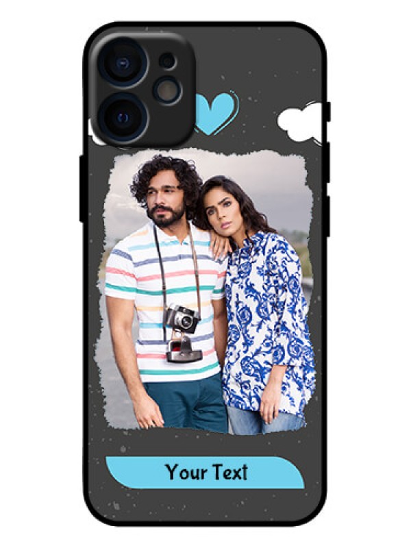 Custom iPhone 12 Mini Custom Metal Phone Case - Splashes With Love Doodles Design