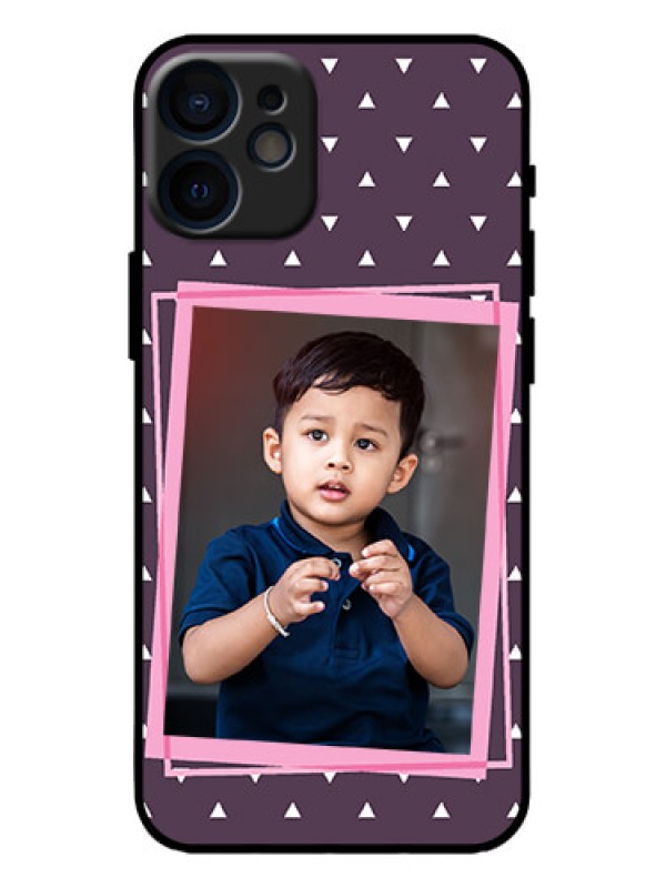 Custom iPhone 12 Mini Custom Metal Phone Case - Triangle Pattern Dotted Design