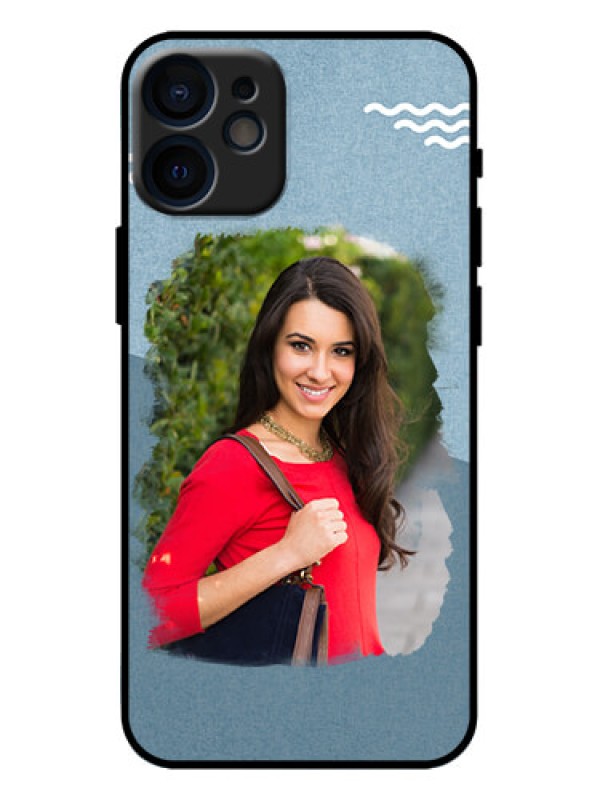 Custom iPhone 12 Mini Custom Metal Phone Case - Grunge Line Art Design