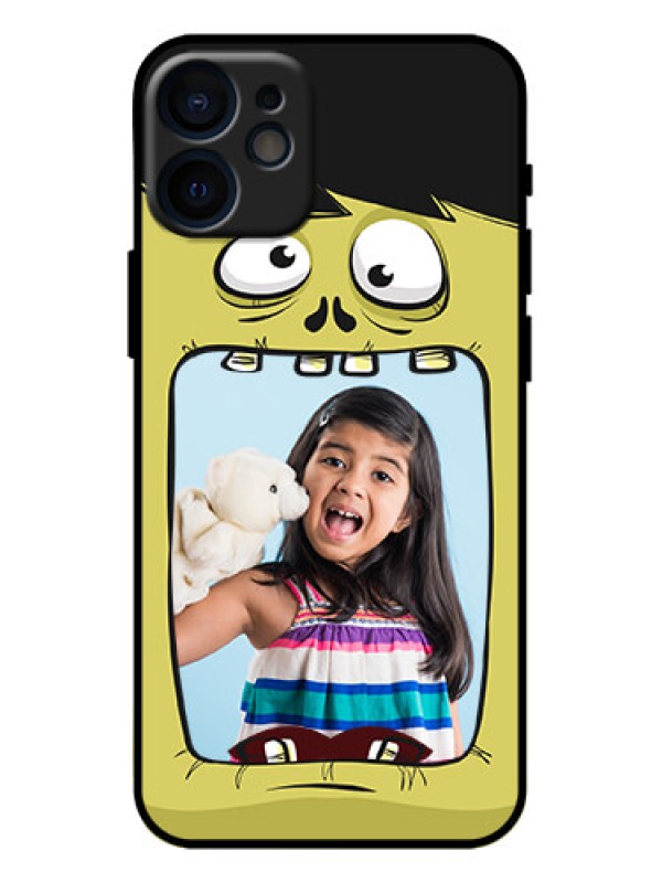 Custom iPhone 12 Mini Custom Metal Phone Case - Cartoon Monster Back Case Design