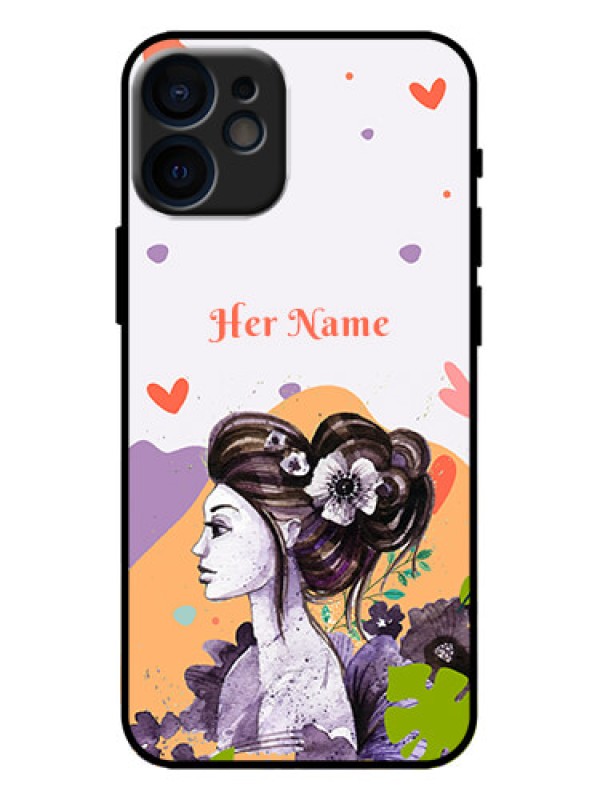 Custom iPhone 12 Mini Custom Metal Phone Case - Woman And Nature Design