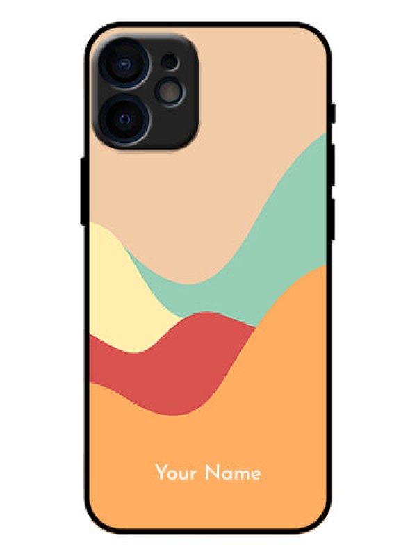 Custom iPhone 12 Mini Custom Metal Phone Case - Ocean Waves Multi - Colour Design