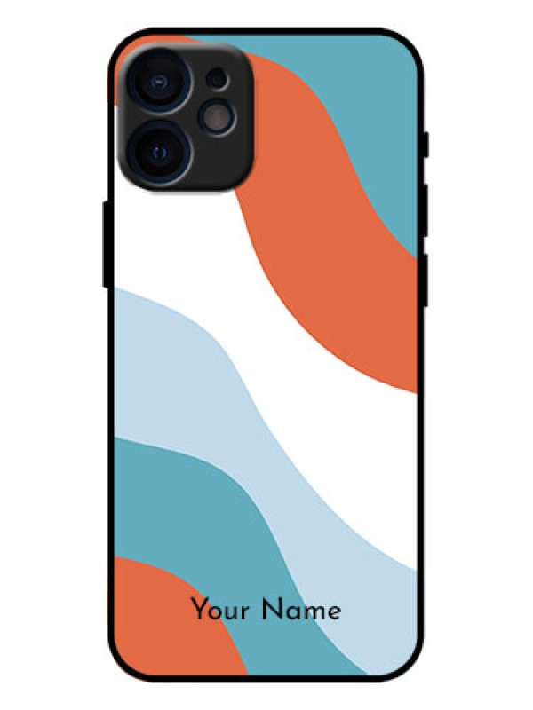 Custom iPhone 12 Mini Custom Metal Phone Case - Coloured Waves Design