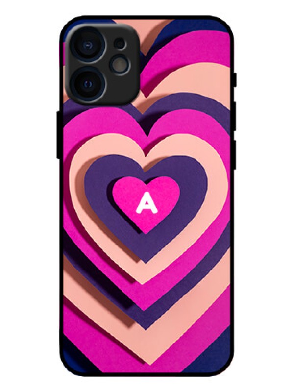 Custom iPhone 12 Mini Custom Metal Phone Case - Cute Heart Pattern Design