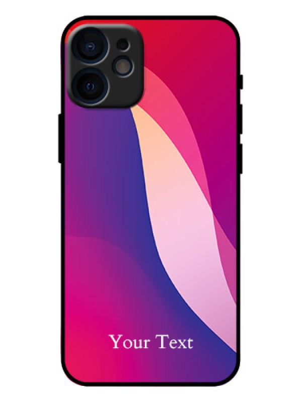 Custom iPhone 12 Mini Custom Metal Phone Case - Digital Abstract Overlap Design