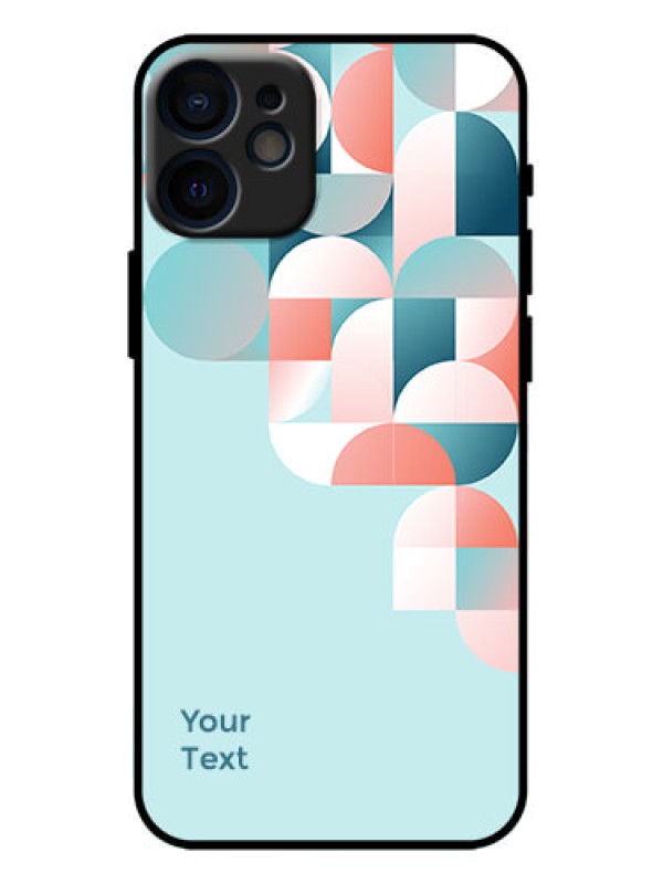 Custom iPhone 12 Mini Custom Metal Phone Case - Stylish Semi - Circle Pattern Design