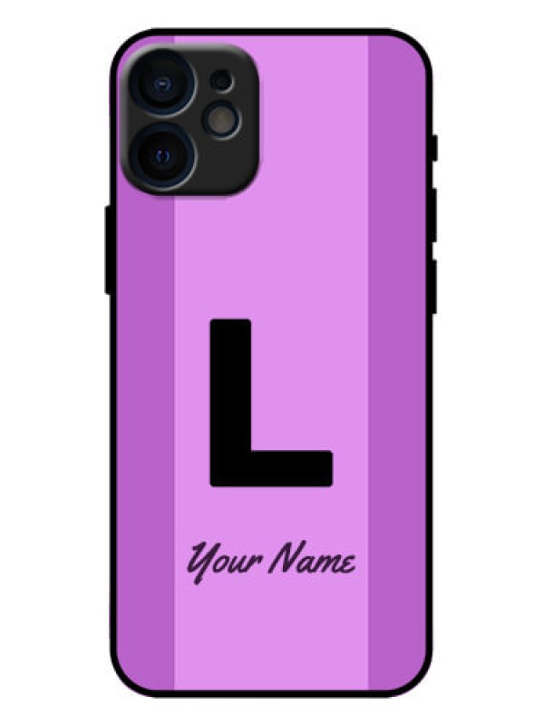 Custom iPhone 12 Mini Custom Metal Phone Case - Tricolor Custom Text Design