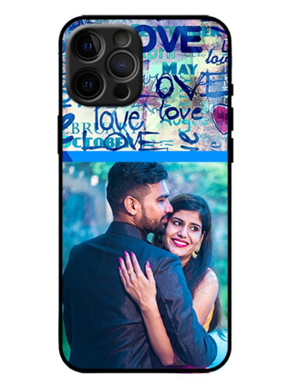 Custom iPhone 12 Pro Max Custom Metal Phone Case - Colorful Love Design