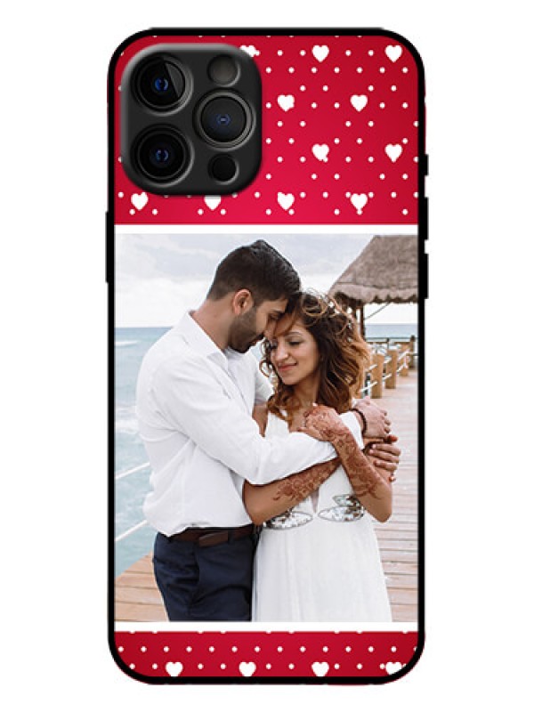 Custom iPhone 12 Pro Max Custom Metal Phone Case - Hearts Mobile Case Design