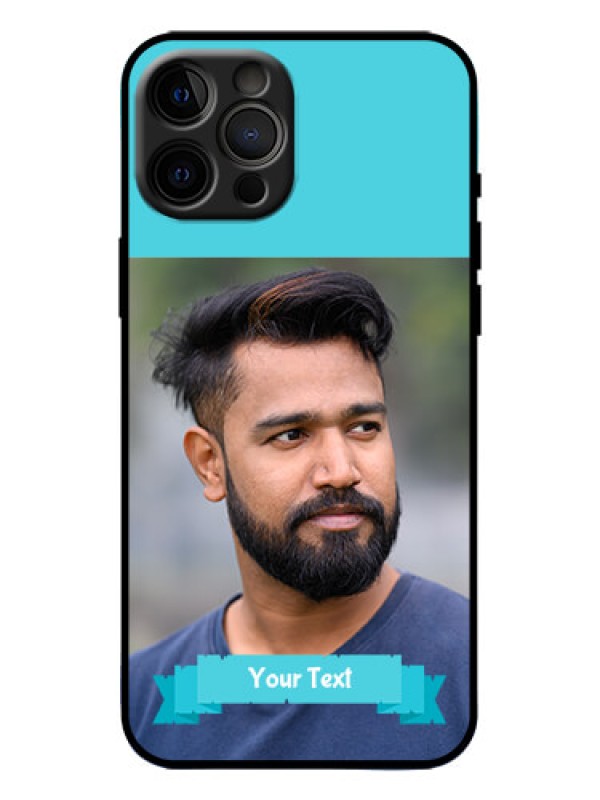 Custom iPhone 12 Pro Max Custom Metal Phone Case - Blue Color Design