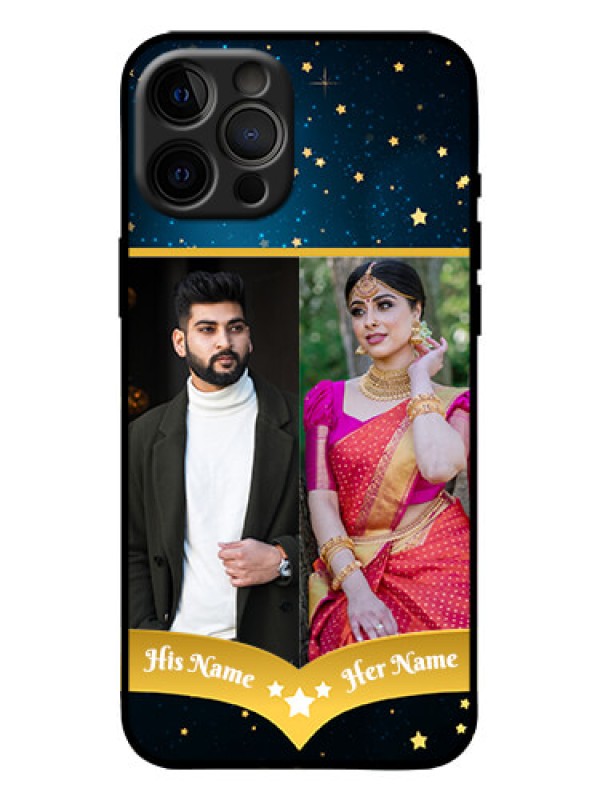 Custom iPhone 12 Pro Max Custom Metal Phone Case - Galaxy Stars Backdrop Design