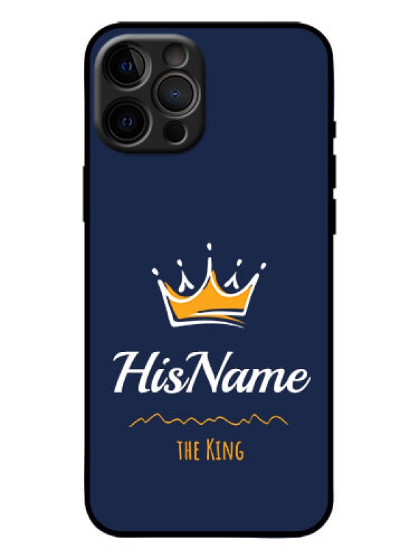 Custom iPhone 12 Pro Max Custom Metal Phone Case - King With Name Design