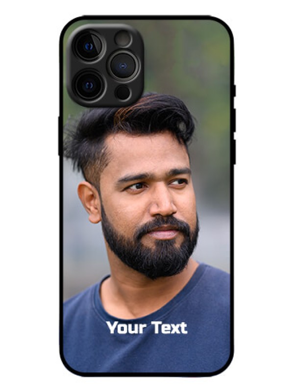Custom iPhone 12 Pro Max Custom Metal Phone Case - Photo With Text Design