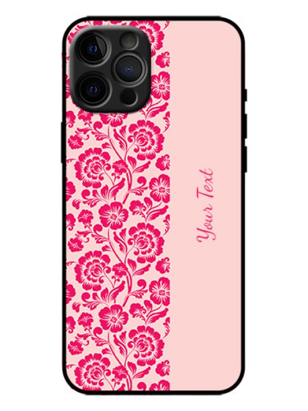 Custom iPhone 12 Pro Max Custom Metal Phone Case - Attractive Floral Pattern Design