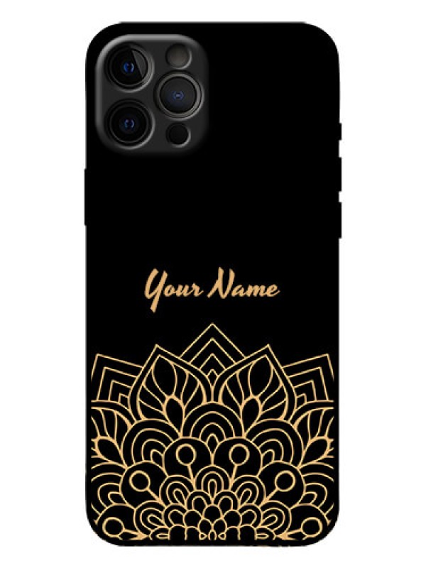 Custom iPhone 12 Pro Max Custom Metal Phone Case - Golden Mandala Design