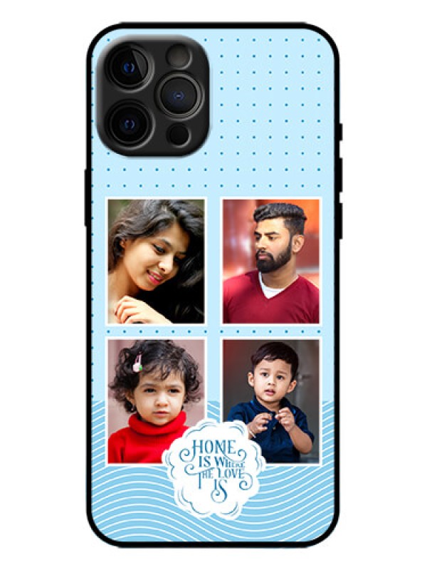 Custom iPhone 12 Pro Max Custom Metal Phone Case - Cute Love Quote With 4 Pic Upload Design
