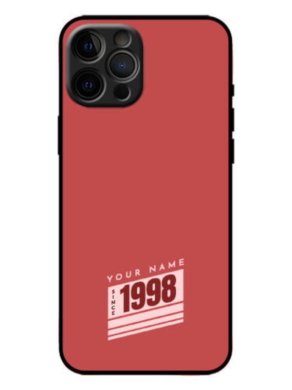 Custom iPhone 12 Pro Max Custom Metal Phone Case - Red Custom Year Of Birth Design