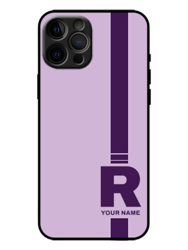 Custom iPhone 12 Pro Max Custom Metal Phone Case - Simple Dual Tone Stripe With Name Design