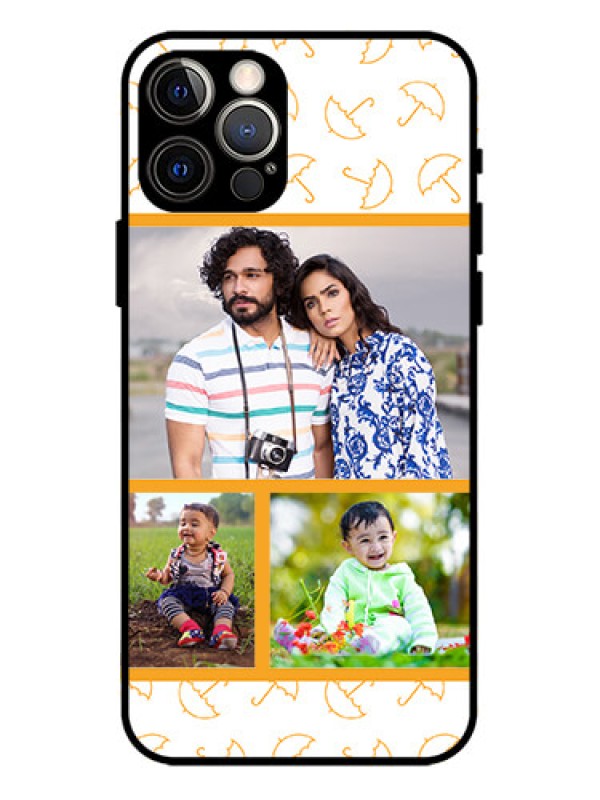 Custom iPhone 12 Pro Custom Metal Phone Case - Yellow Pattern Design
