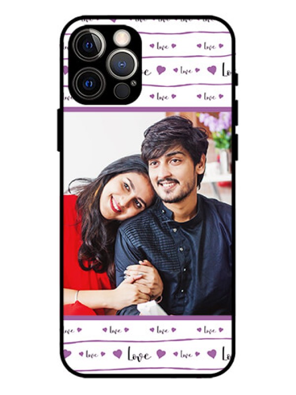 Custom iPhone 12 Pro Custom Metal Phone Case - Couples Heart Design