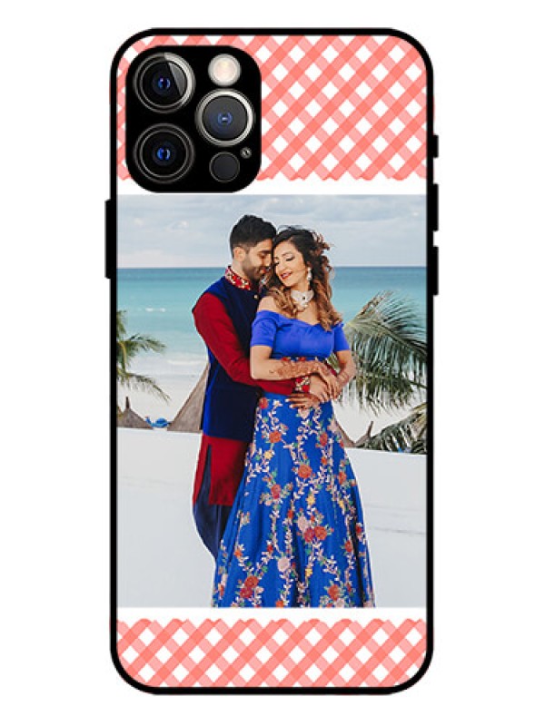 Custom iPhone 12 Pro Custom Metal Phone Case - Pink Pattern Design