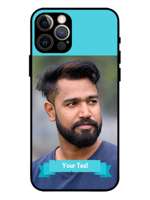 Custom iPhone 12 Pro Custom Metal Phone Case - Blue Color Design