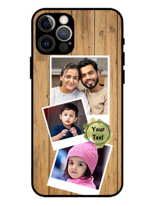 Custom iPhone 12 Pro Custom Metal Phone Case - Wooden Texture Design