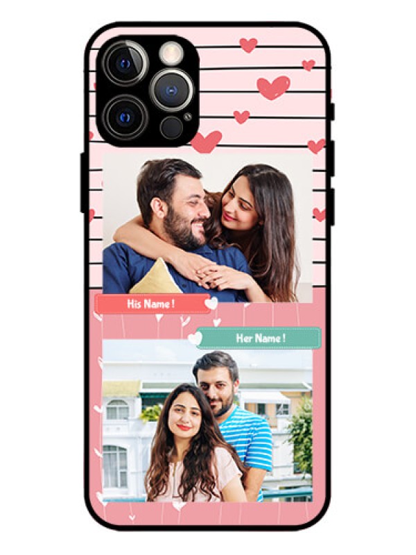 Custom iPhone 12 Pro Custom Metal Phone Case - Photo With Heart Design