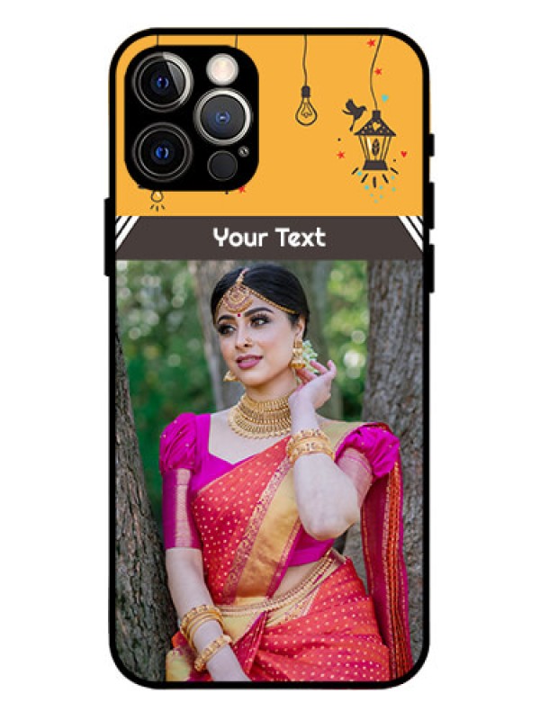 Custom iPhone 12 Pro Custom Metal Phone Case - With Family Picture And Icons