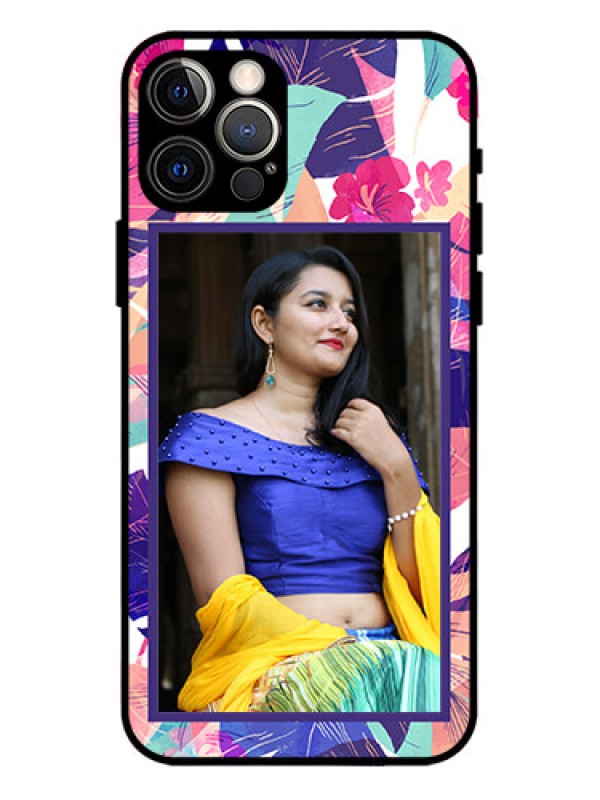 Custom iPhone 12 Pro Custom Metal Phone Case - Abstract Floral Design