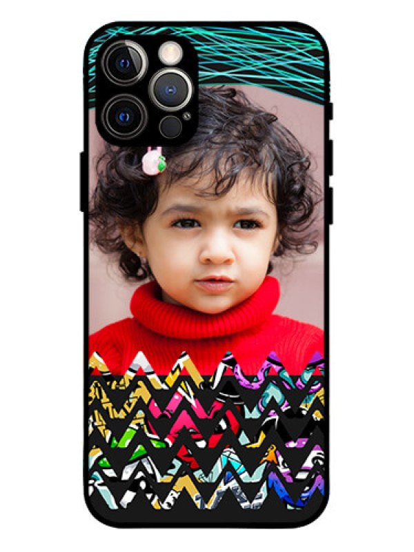 Custom iPhone 12 Pro Custom Metal Phone Case - Neon Abstract Design