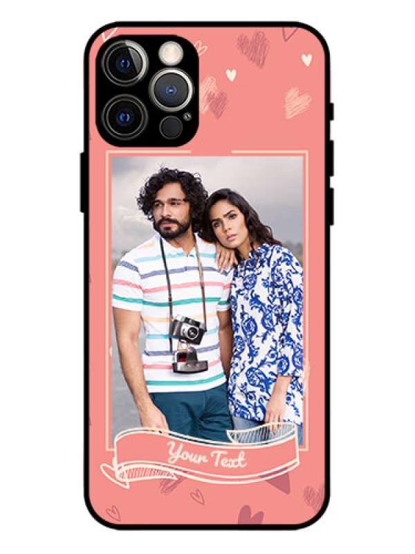 Custom iPhone 12 Pro Custom Metal Phone Case - Love Doodle Art Design