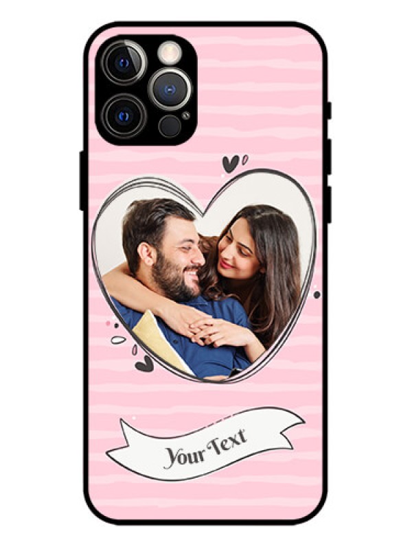 Custom iPhone 12 Pro Custom Metal Phone Case - Vintage Heart Design