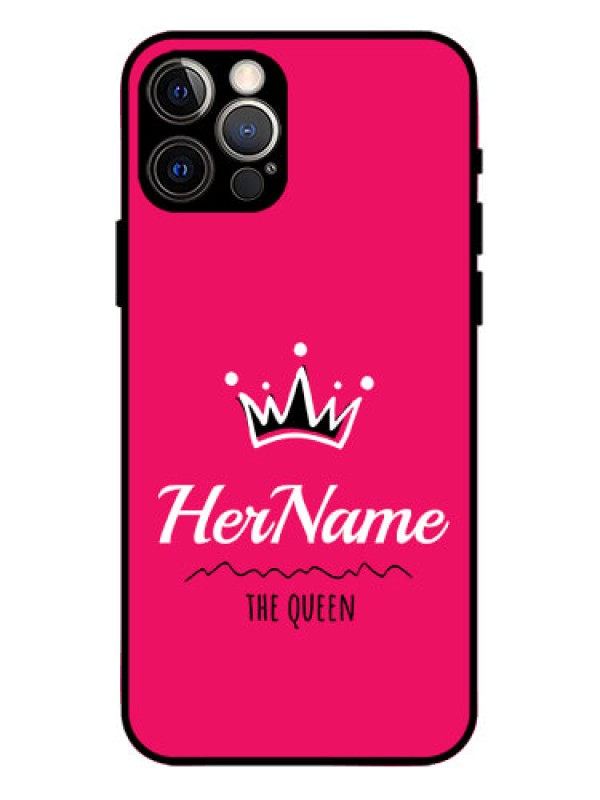 Custom iPhone 12 Pro Custom Metal Phone Case - Queen With Name Design