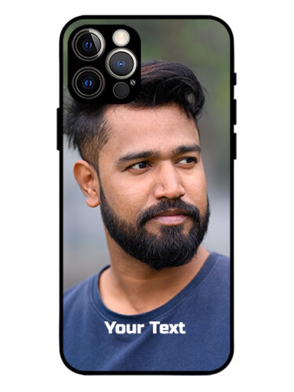 Custom iPhone 12 Pro Custom Metal Phone Case - Photo With Text Design