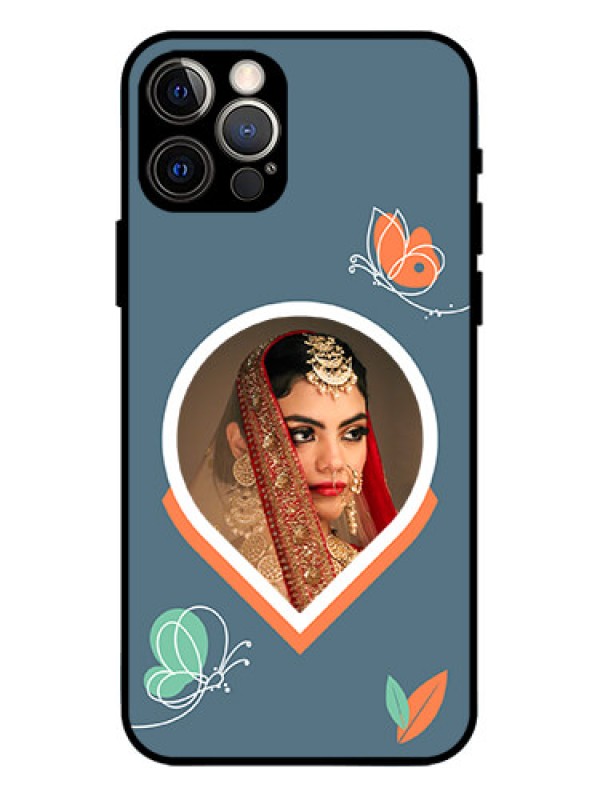 Custom iPhone 12 Pro Custom Metal Phone Case - Droplet Butterflies Design