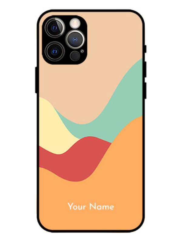 Custom iPhone 12 Pro Custom Metal Phone Case - Ocean Waves Multi - Colour Design