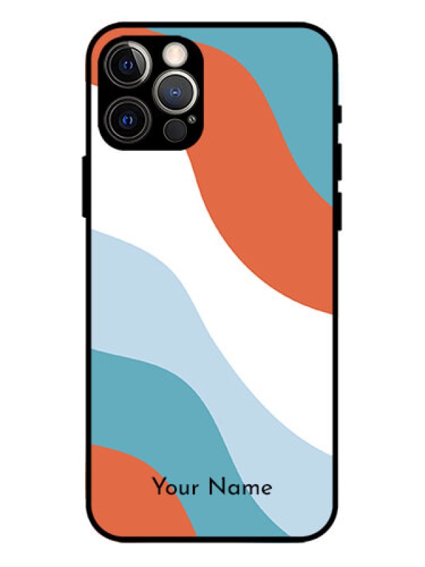 Custom iPhone 12 Pro Custom Metal Phone Case - Coloured Waves Design
