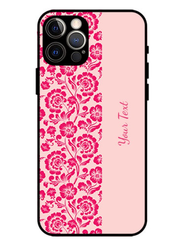 Custom iPhone 12 Pro Custom Metal Phone Case - Attractive Floral Pattern Design