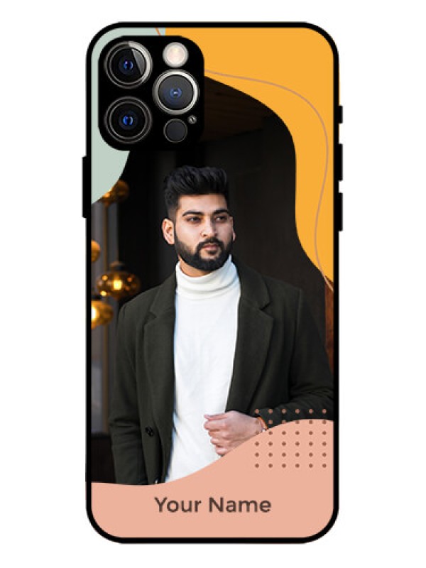Custom iPhone 12 Pro Custom Metal Phone Case - Tri - Coloured Overlay Design