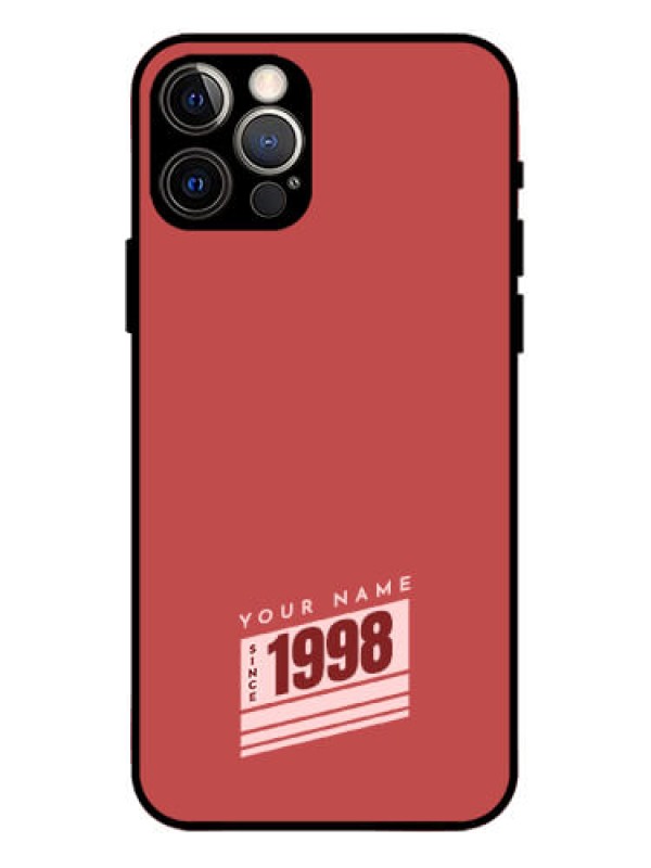 Custom iPhone 12 Pro Custom Metal Phone Case - Red Custom Year Of Birth Design